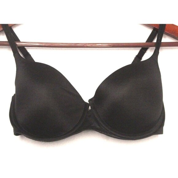 Victoria's Secret NWOT Body By Victoria Black 34D Satin Padded Push Up Bra - Picture 1 of 10